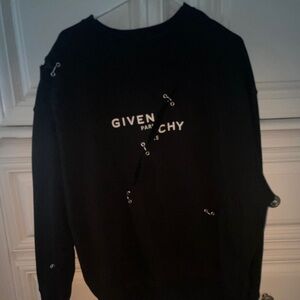 Givenchy Black Crewneck Sweater with Bold Branding